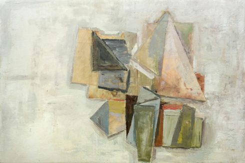All Together &nbsp;&nbsp;&nbsp;16 x 24” encaustic collage and paint on canvas 2006