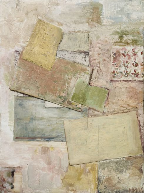 Considerations&nbsp;&nbsp;&nbsp; 12 x 16” encaustic collage and paint on canvas 2006