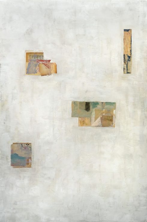 Four in All&nbsp;&nbsp;&nbsp; 48 x 32” encaustic collage and paint on canvas 2006