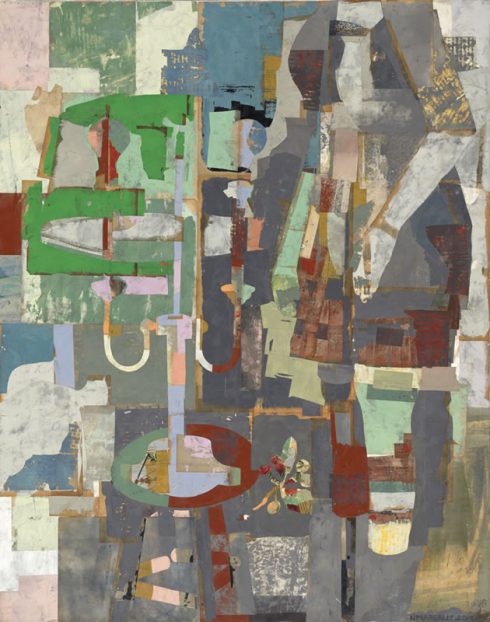 Muse&nbsp;&nbsp;&nbsp; 48 x 38” encaustic collage and paint on canvas 2018/19