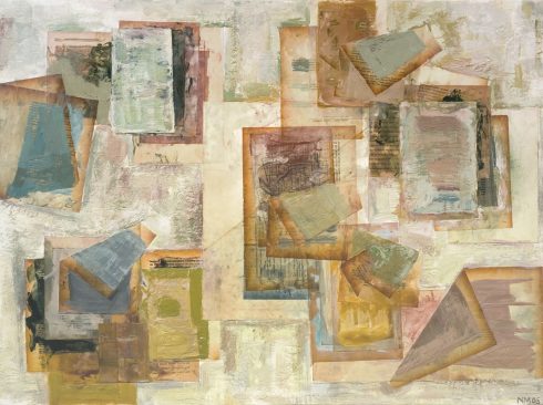 Page-Painting&nbsp;&nbsp;&nbsp; 24 x 32” encaustic collage and paint on canvas 2006