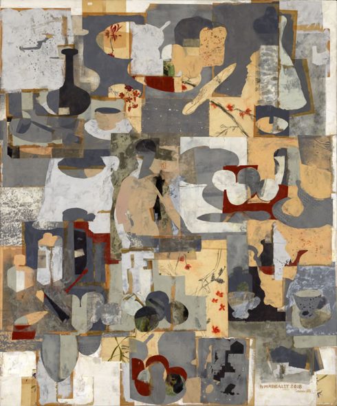 Still Lives &nbsp;&nbsp;&nbsp;48 x 58” encaustic collage and paint on canvas 2018